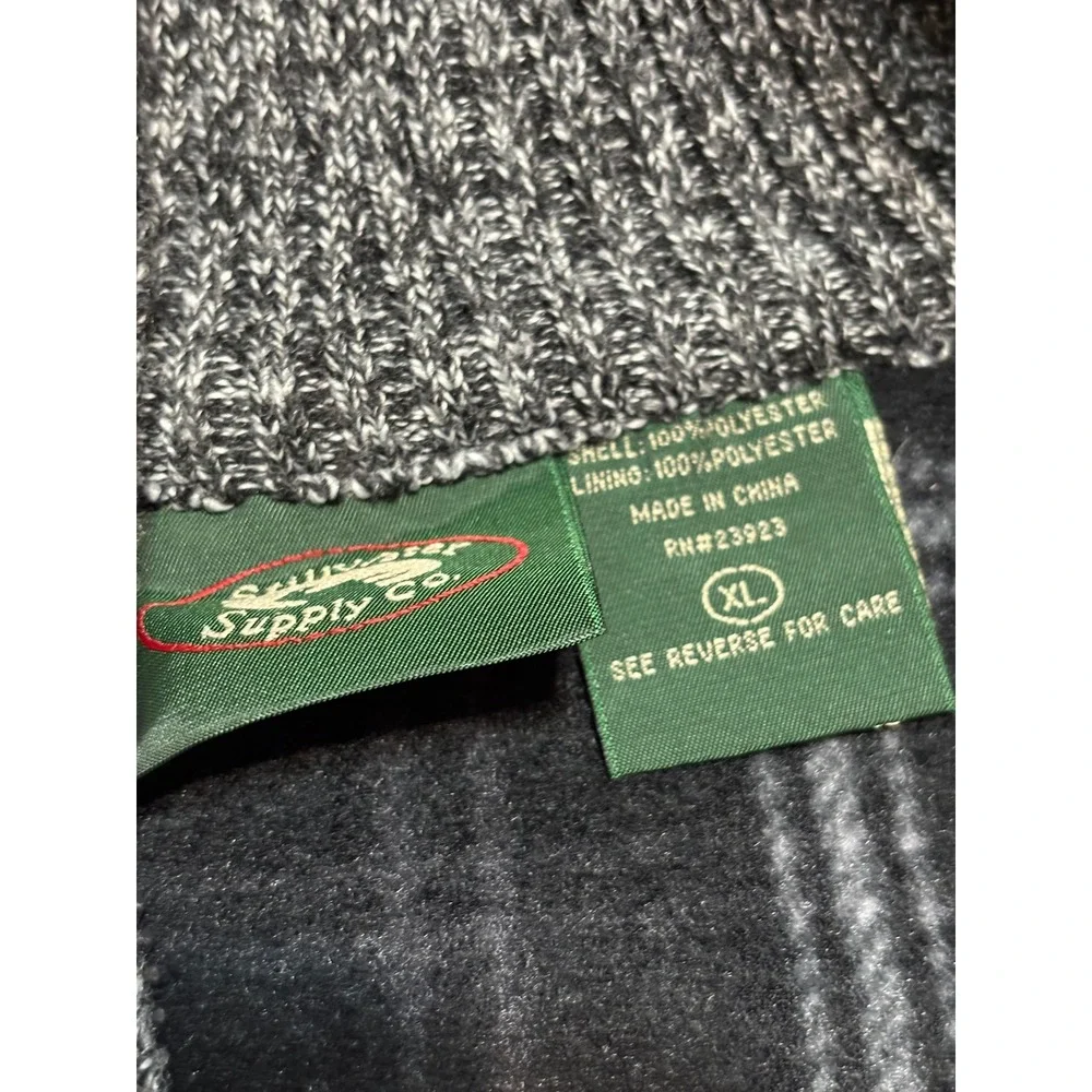 Saltwater Supply Co Sweater Mens Size XL Grey Quarter Zip Pullover Long Sleeve